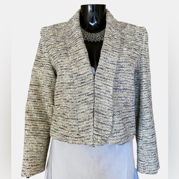 Alice + Olivia Amelia Metallic Tweed Blazer Jacket. - Picture 5 of 9